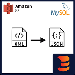 XML to JSON Converter - S3 and MySQL logo